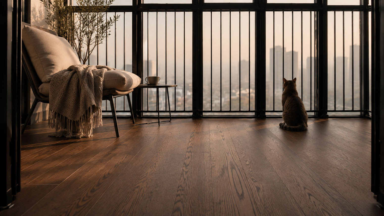 кварцевый паркет на лоджии